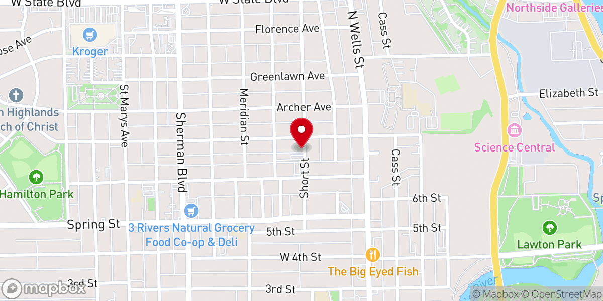 Map showing location of Trinity United Methodist Church