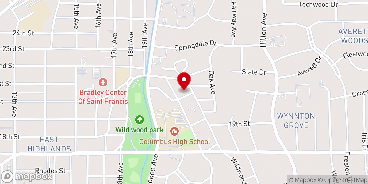 Map showing location of St Paul Church of Columbus