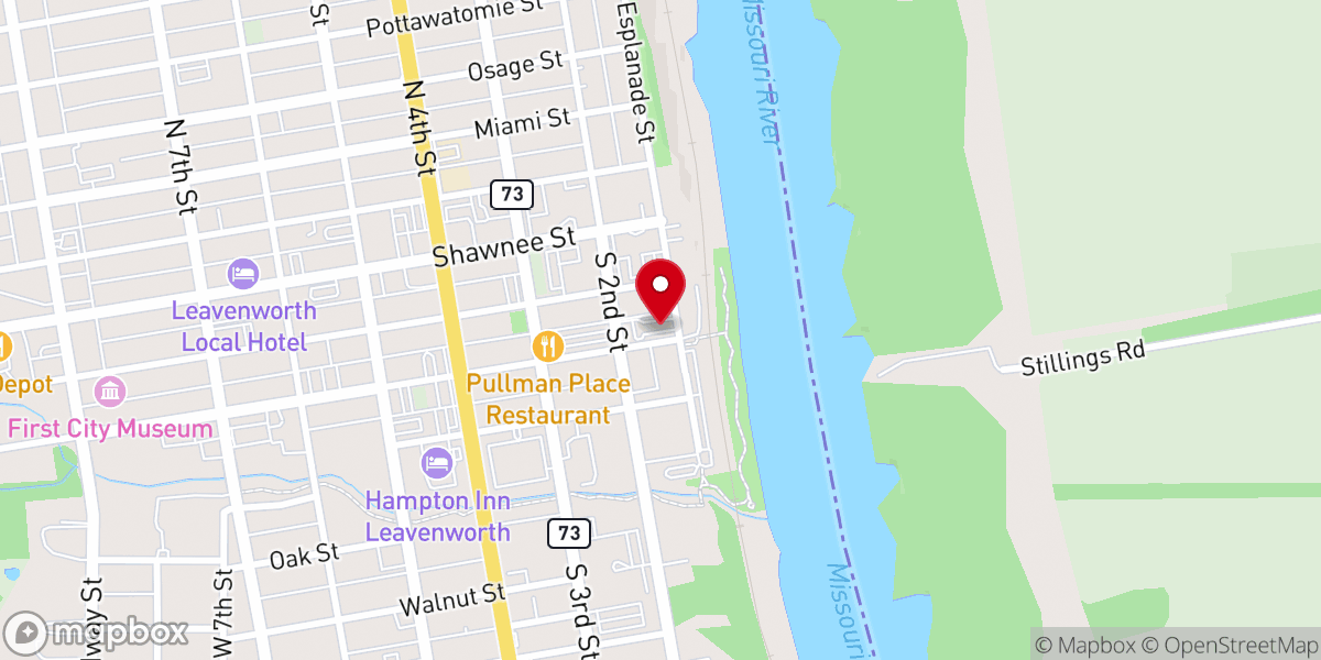 Map showing location of The Cure Church Leavenworth