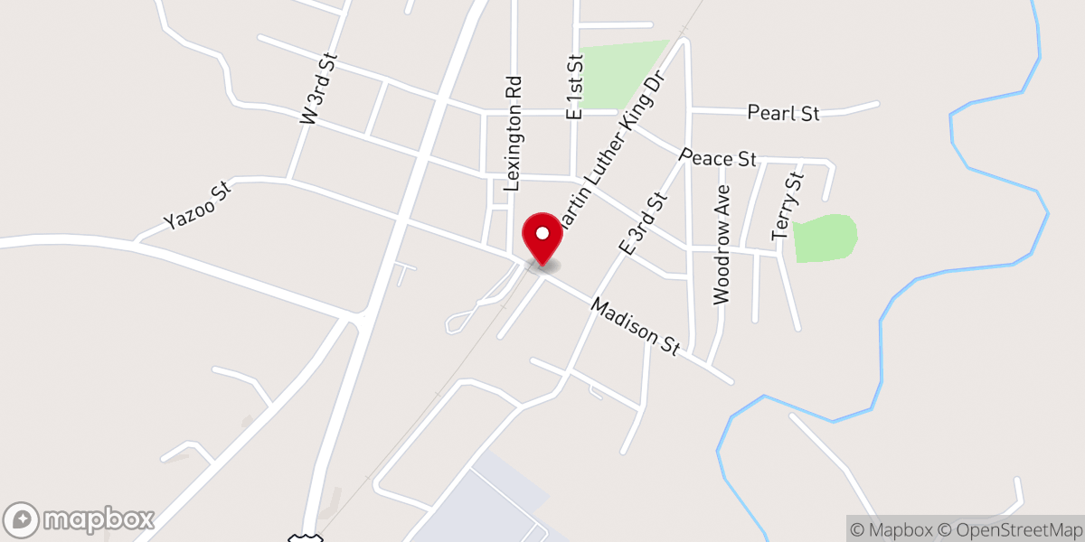 Map showing location of Pickens Town Hall