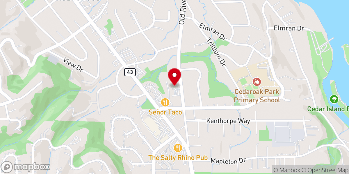 Map showing location of Old River Pastoral Center