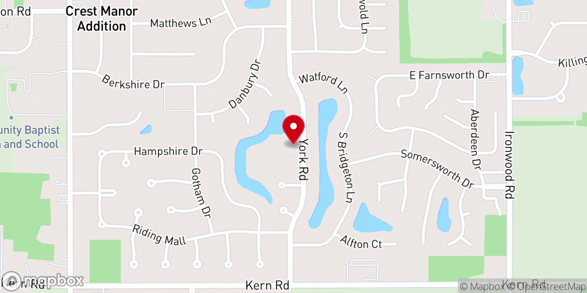 Map showing location of Life Church