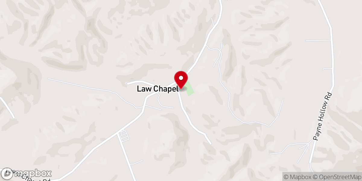 Map showing location of Laws Chapel Primitive Baptist Church