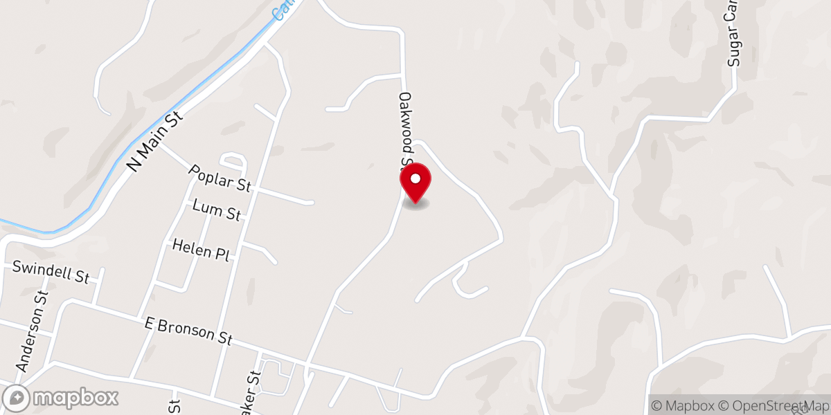 Map showing location of Oakwood Street Church of Christ