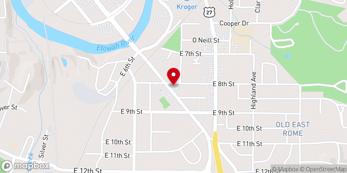 Map showing location of Second Avenue United Methodist Church