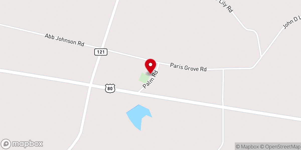 Map showing location of Parrish Grove Baptist Church