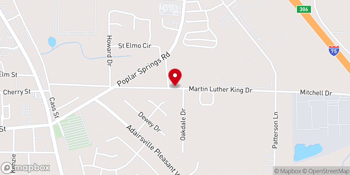 Map showing location of Church of Christ