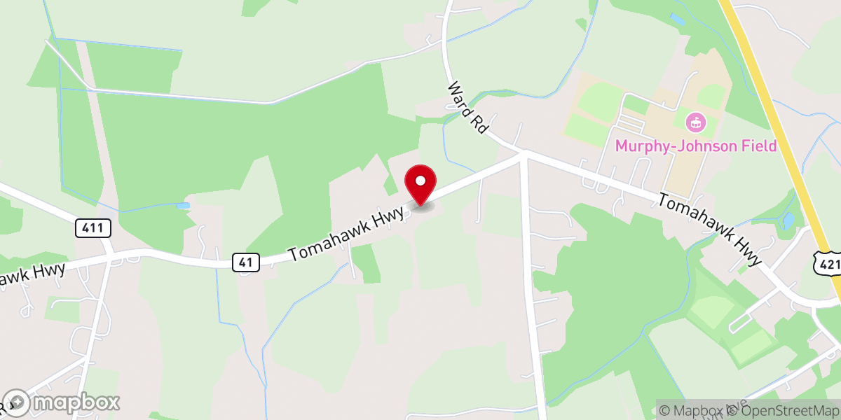 Map showing location of Siloam Baptist Church