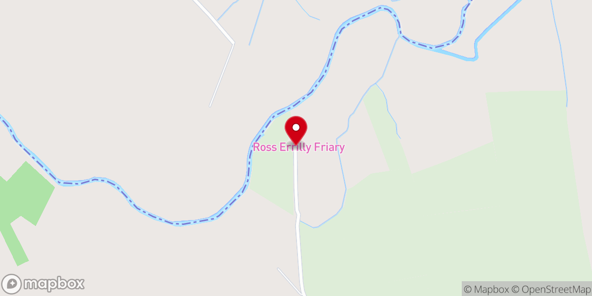 Map showing location of Ross Errilly Friary