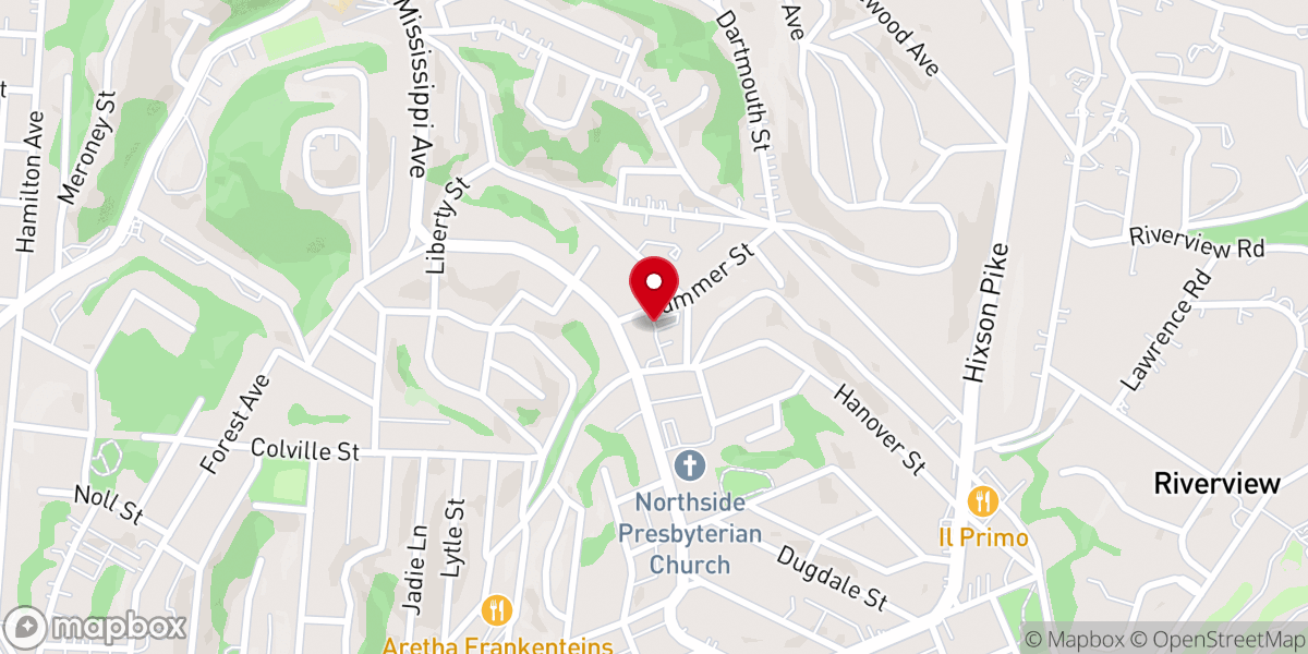 Map showing location of Northside Community Church