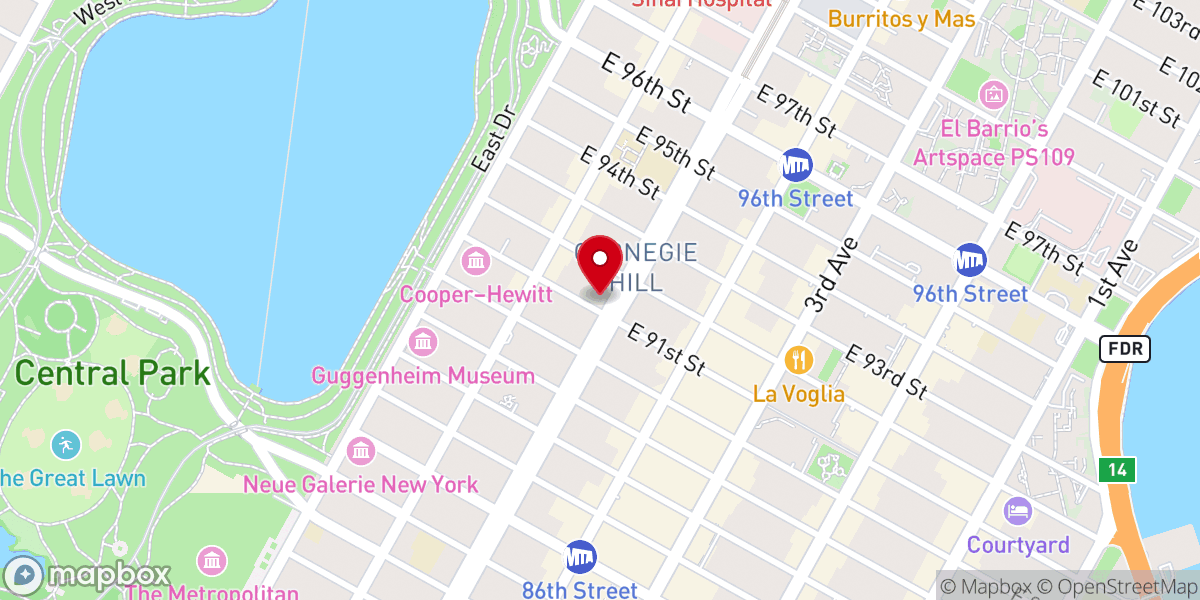 Map showing location of Central Brick Presbyterian Church