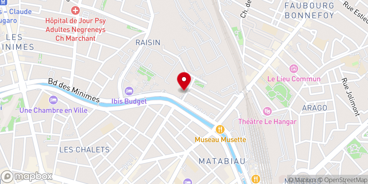 Map showing location of Église Baptiste Toulouse