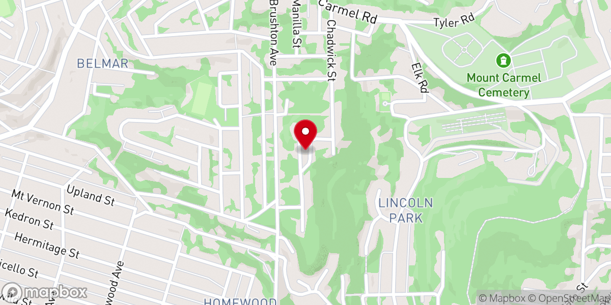 Map showing location of Second Baptist Church