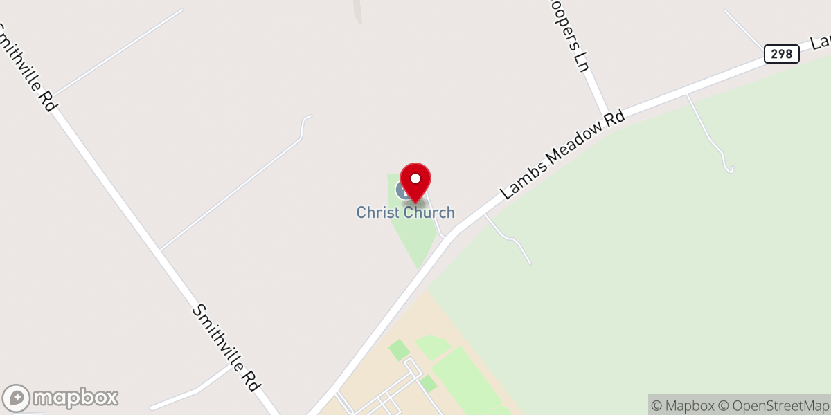 Map showing location of Christ Church