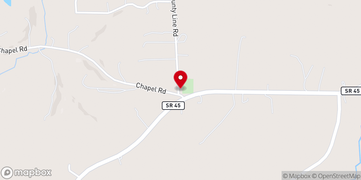 Map showing location of Greene County Chapel
