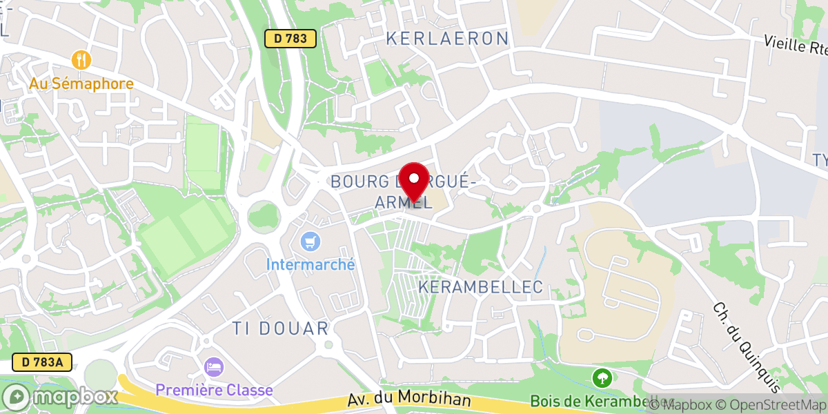 Map showing location of Église Saint-Alor d'Ergué-Armel