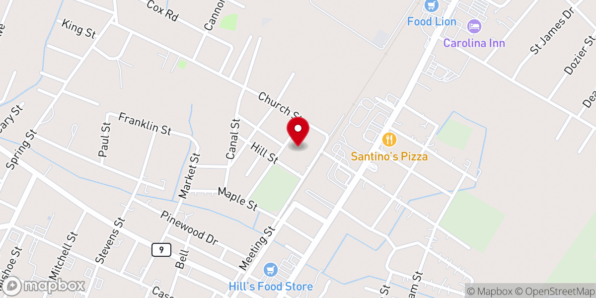 Map showing location of Second Baptist