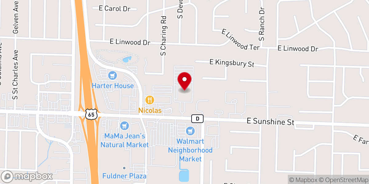 Map showing location of East Sunshine Church of Christ