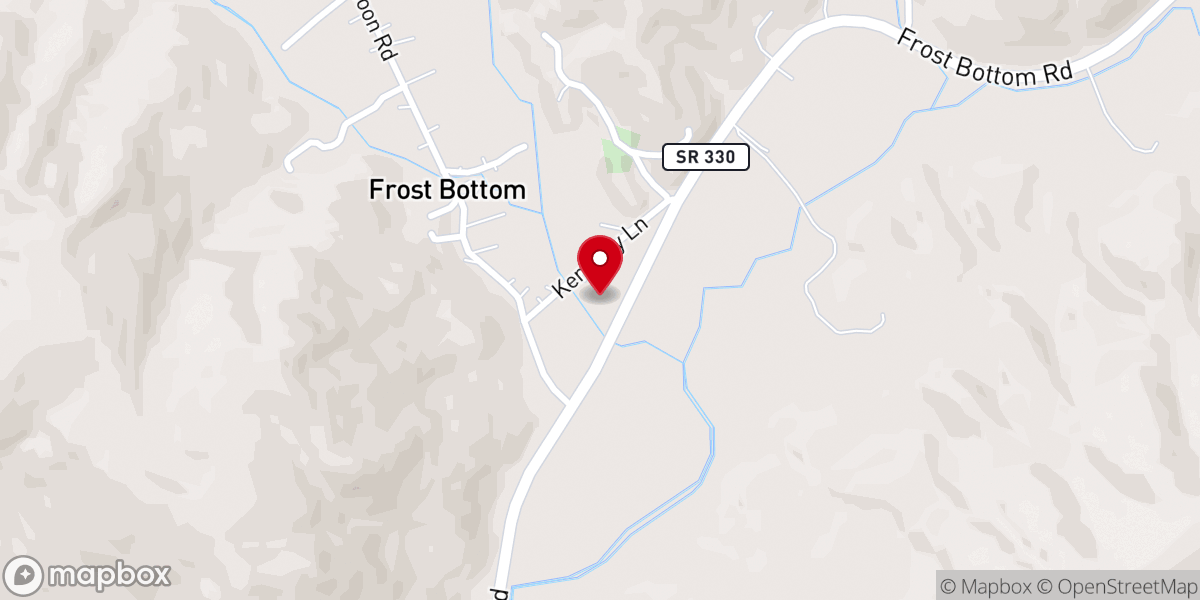 Map showing location of Frosty Bottoms Campground