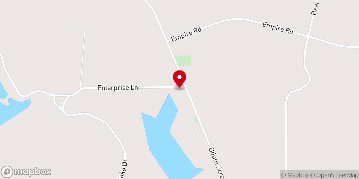 Map showing location of Lake Grace Mennonite Church