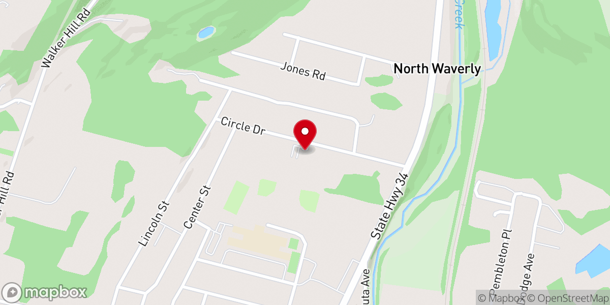 Map showing location of Waverly Congregation of Jehovah's Witnesses