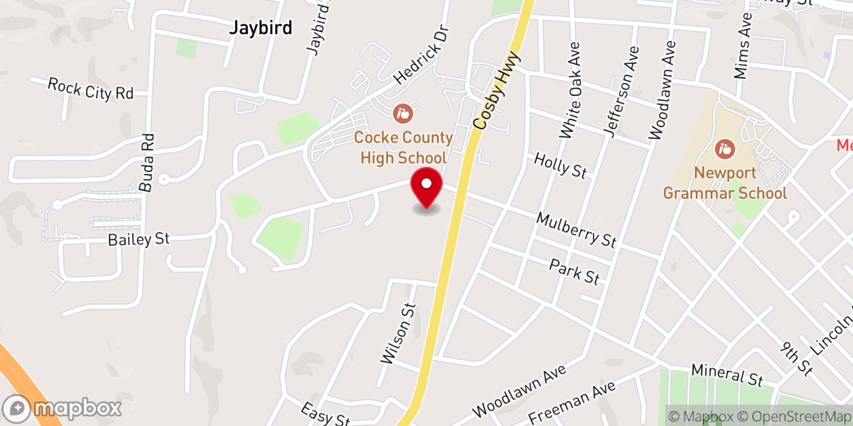 Map showing location of Newport Presbyterian Church