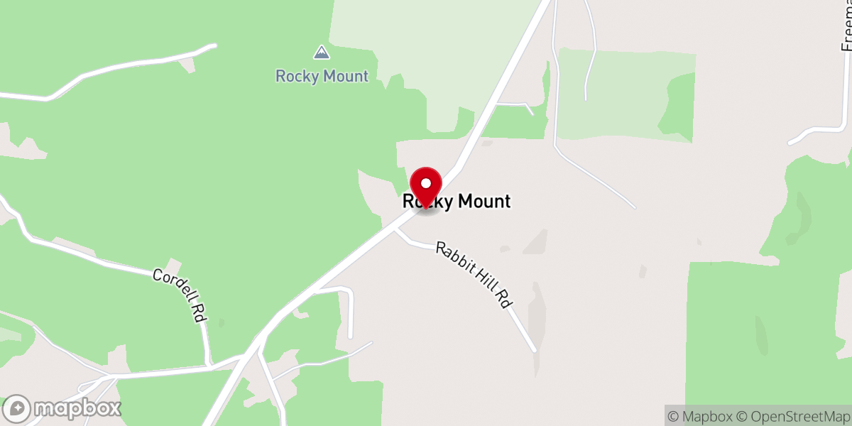 Map showing location of Rocky Mt Baptist Church