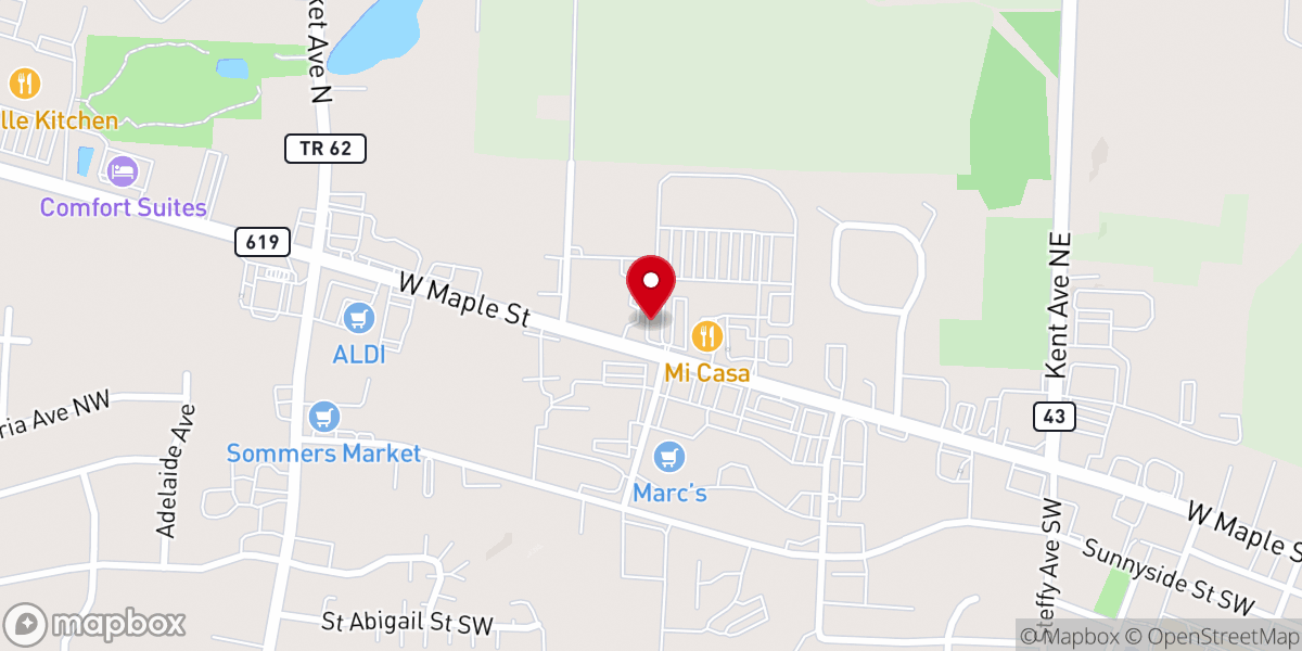 Map showing location of Hartville Wesleyan Methodist Church
