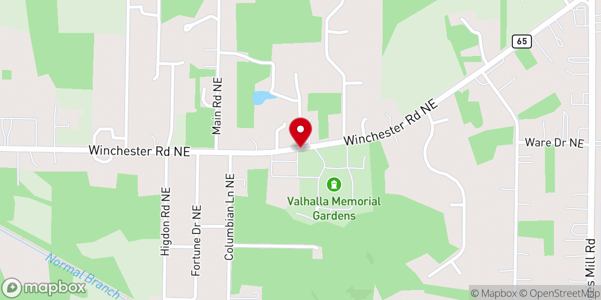 Map showing location of Angela Memorial Chapel