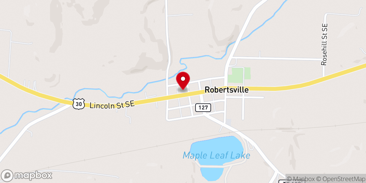 Map showing location of Robertsville Wesleyan Methodist
