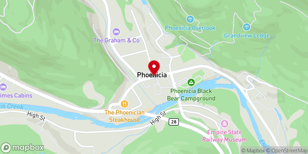 Map showing location of Phoenicia @ Rt 214 & Church St