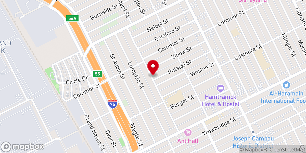 Map showing location of Holy Cross Polish National Church