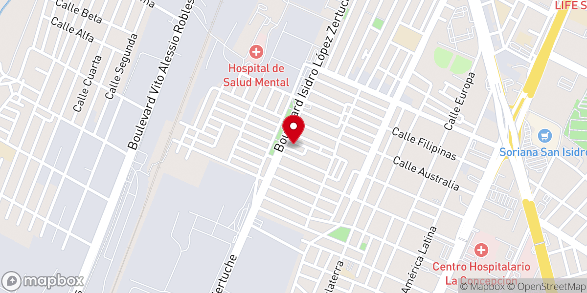 Map showing location of Nuestra Señora del Sagrado Corazón