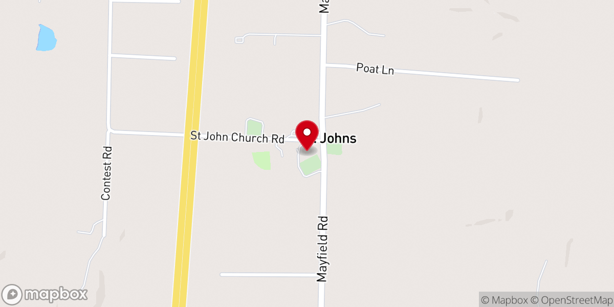 Map showing location of Saint John the Evangelist Catholic Church