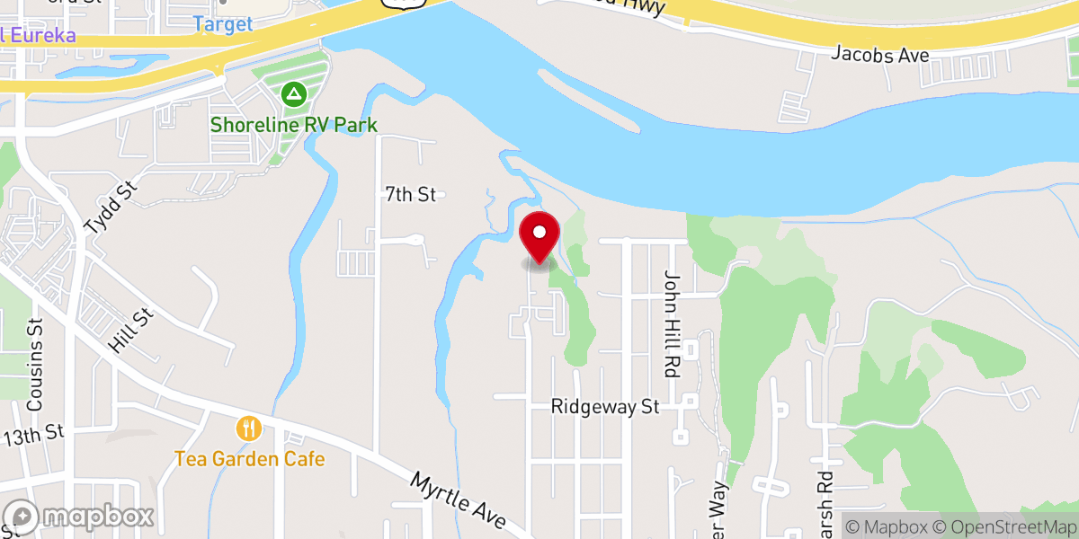 Map showing location of Eureka the Pentecostal Church