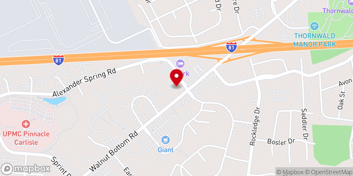 Map showing location of Carlisle church of Christ