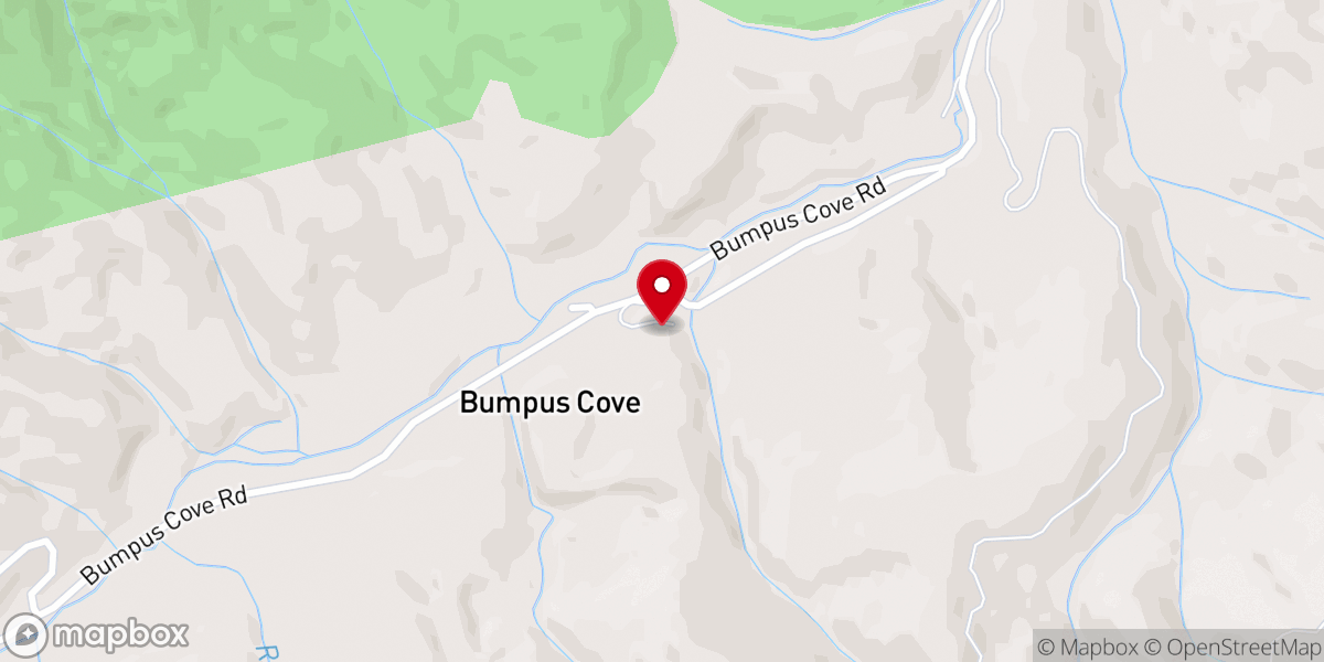 Map showing location of Embreeville Cove Missionary Baptist Church
