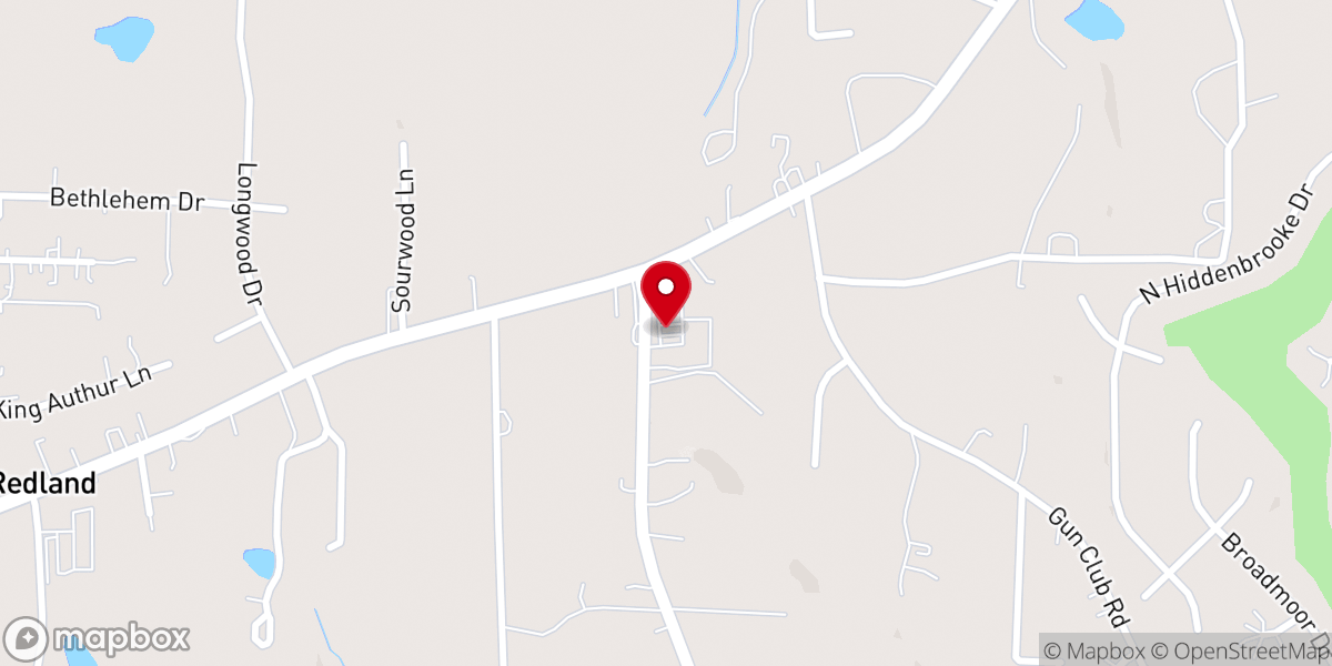 Map showing location of Redland Pentecostal Holiness