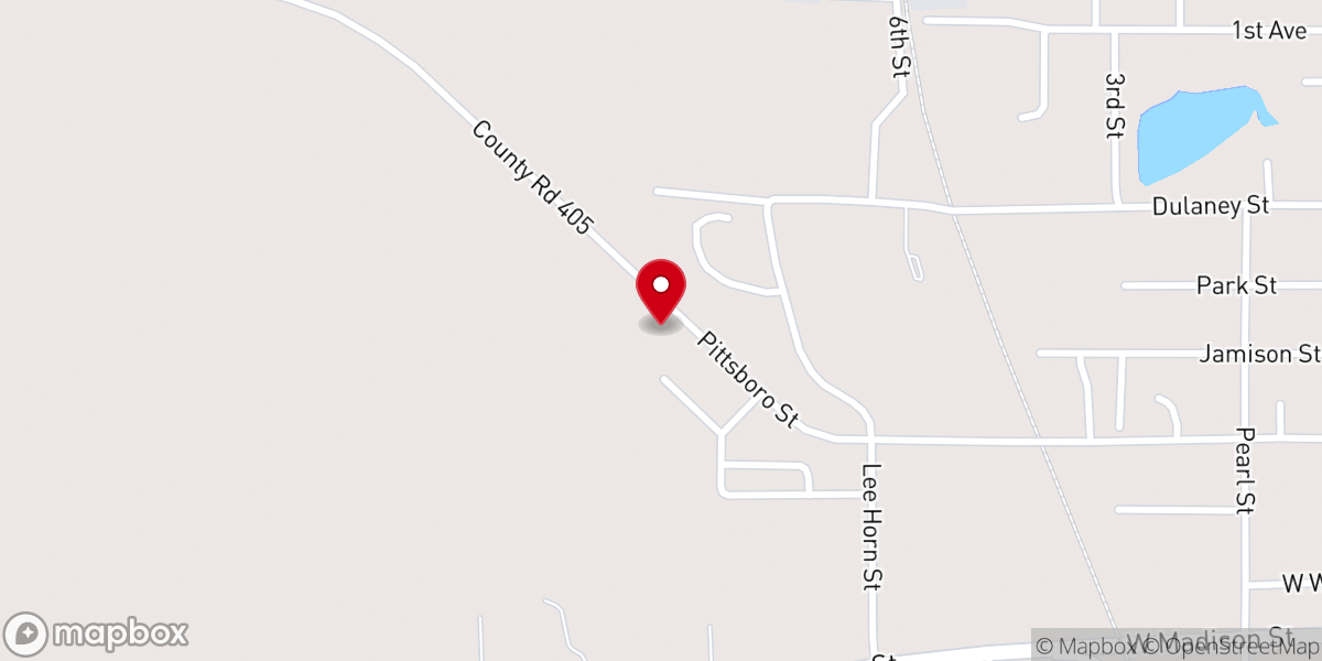 Map showing location of The Pentecostal Church of Houston, MS