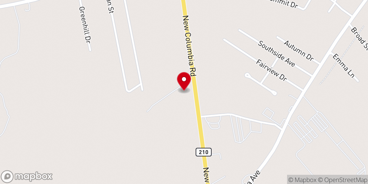 Map showing location of Vineyard Church, Campbellsville