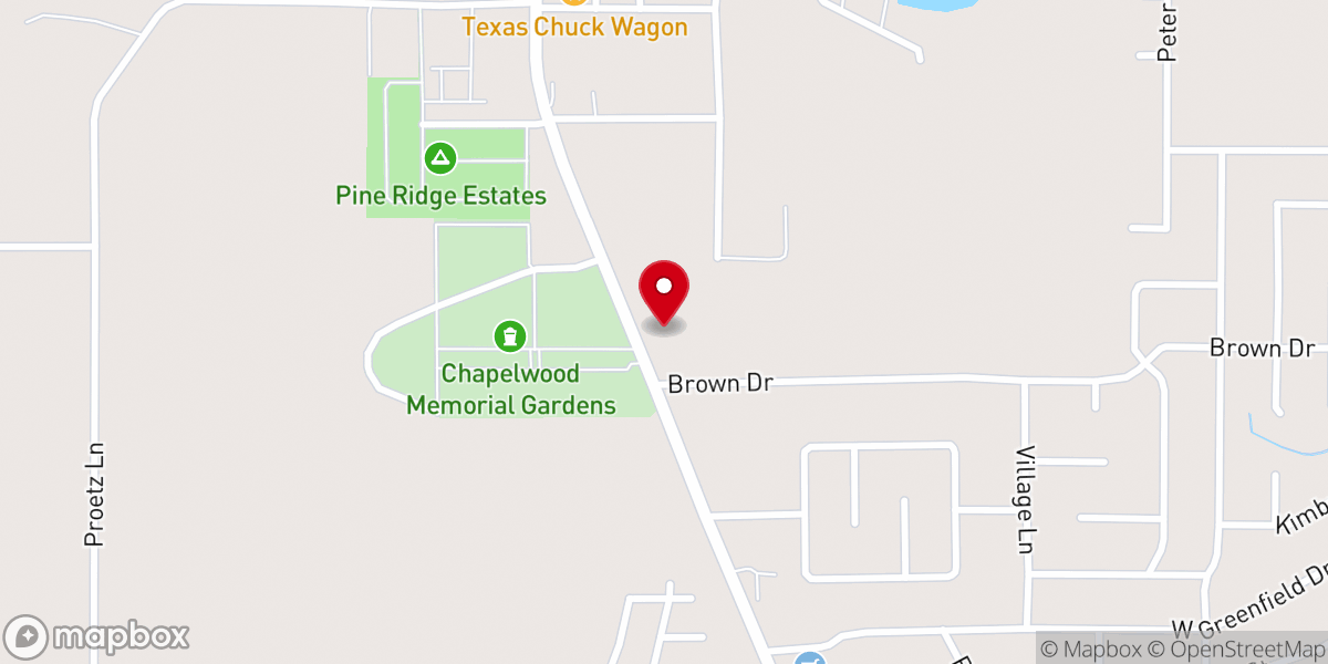 Map showing location of Chapelwood United Methodist Church