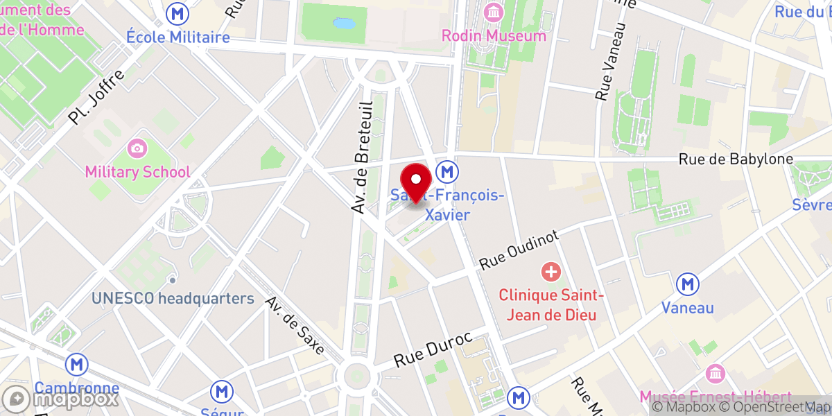 Map showing location of Église Saint-François-Xavier