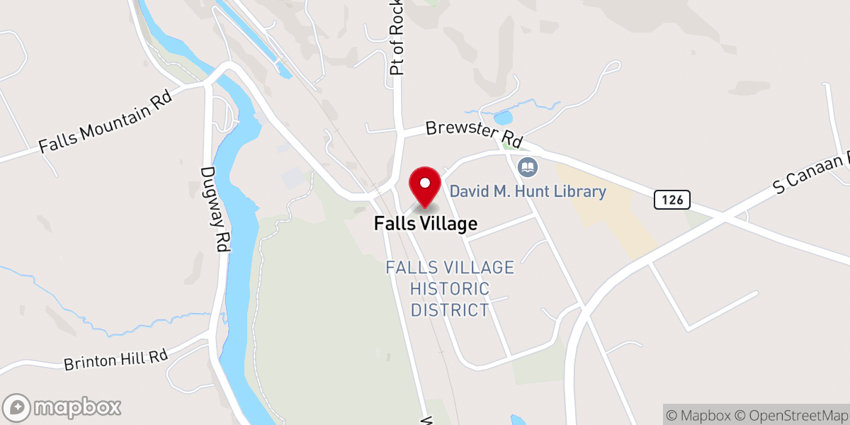 Map showing location of Falls Village Elderly Services
