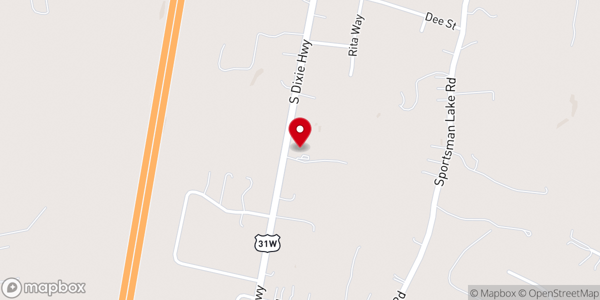 Map showing location of Heartland Freewill Baptist Church