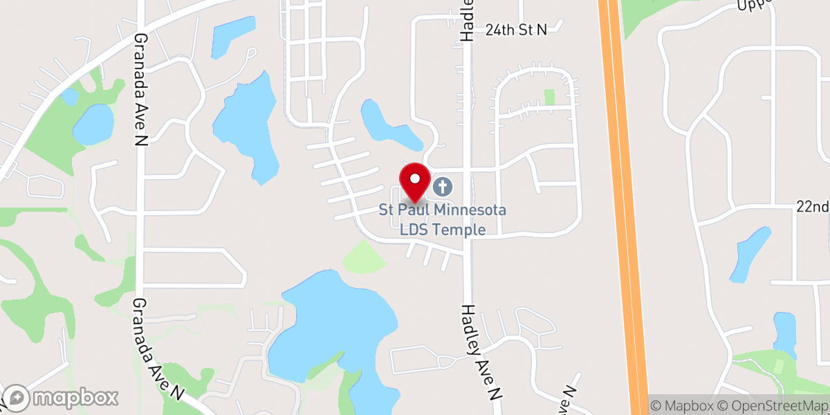 Map showing location of Oakdale Minnesota Stake Center