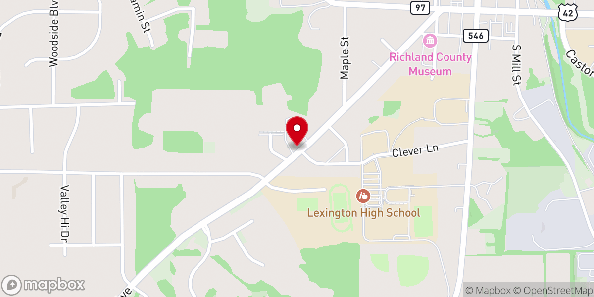 Map showing location of Lexington Church of Christ