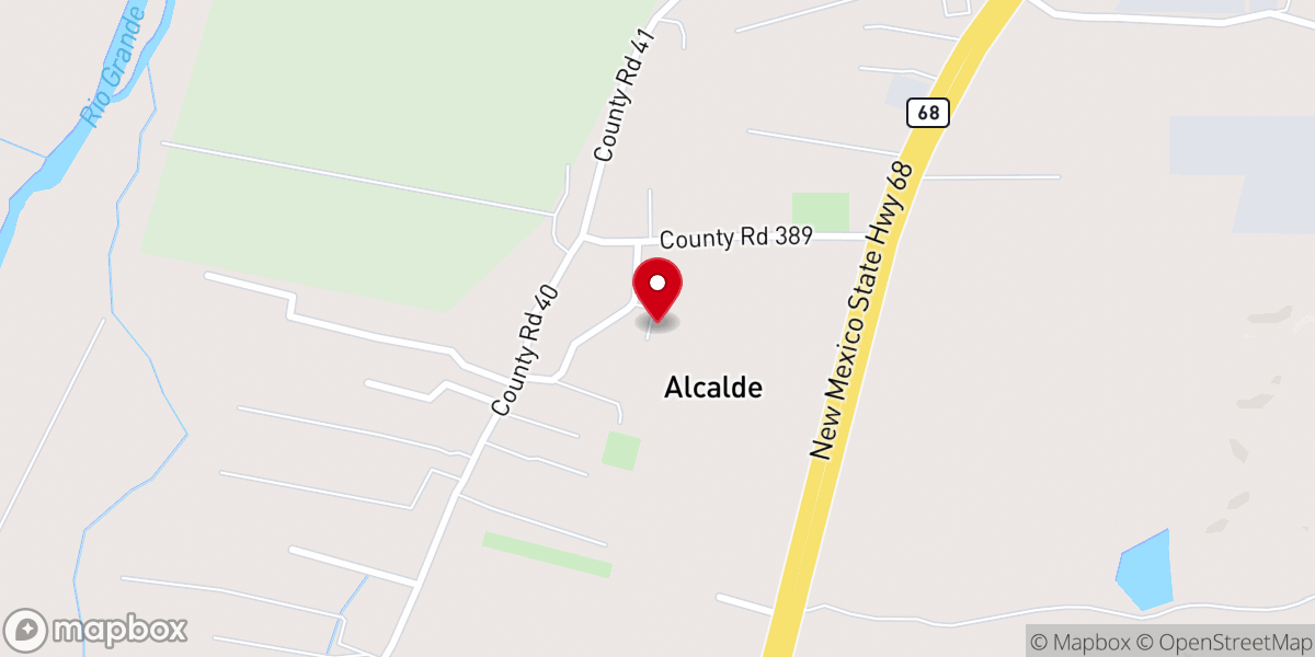 Map showing location of Alcalde