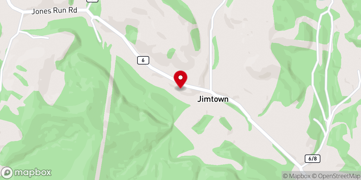Map showing location of Jones Run Independent Church