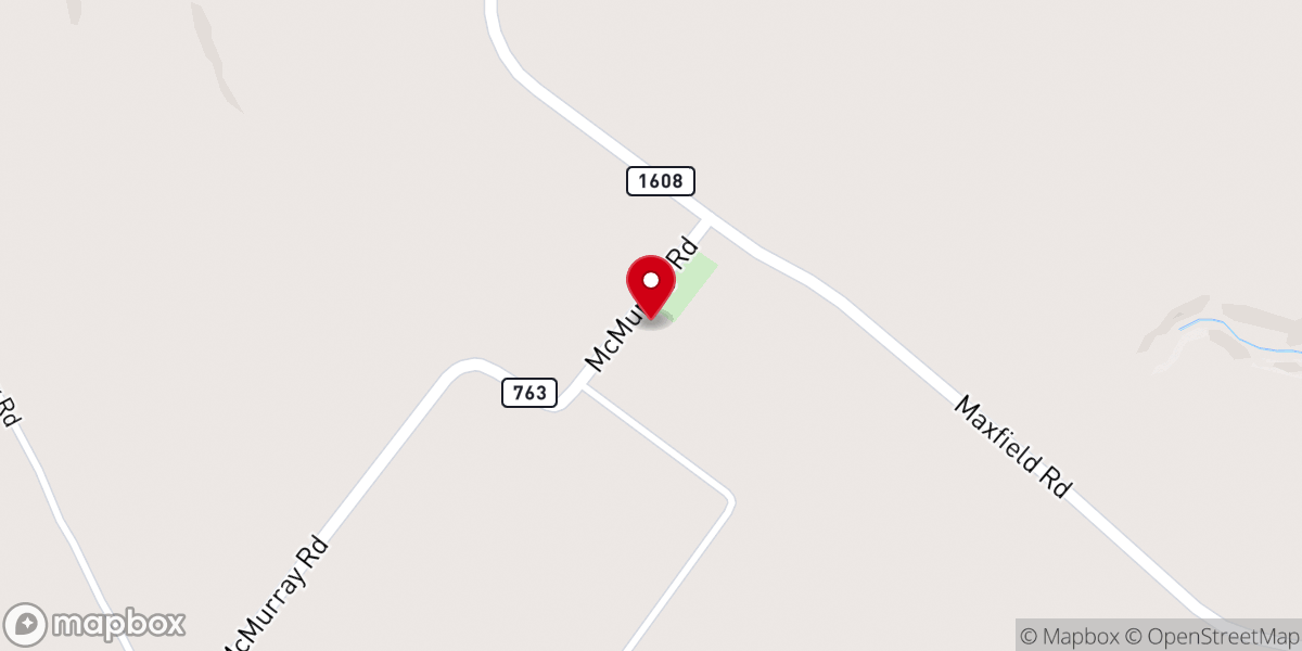 Map showing location of McMurray Chapel