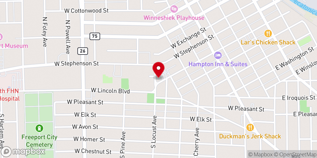 Map showing location of First United Brethren Church